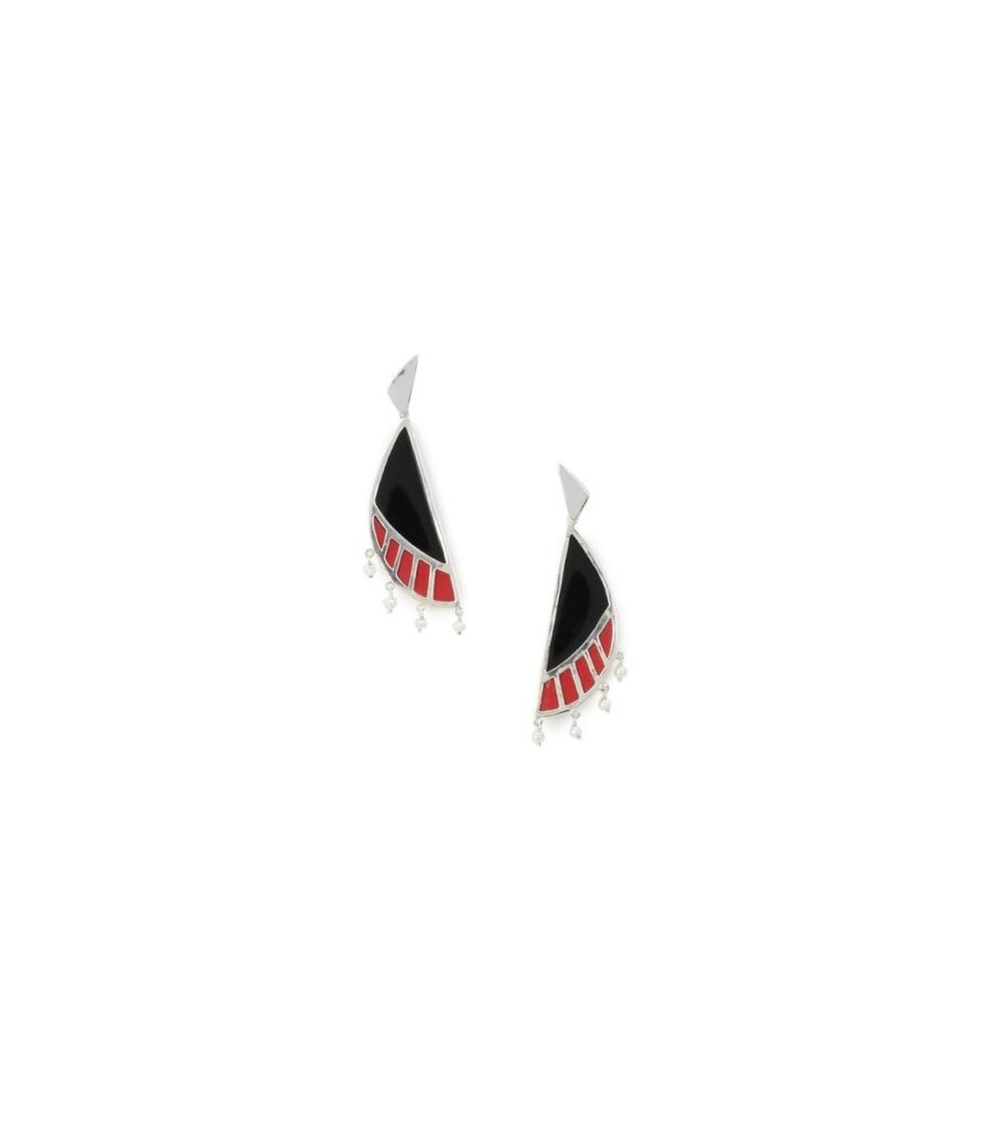 Silver & Black Earrings