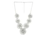 Silver Coil Flower Necklace