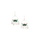 Silver & Green Earrings