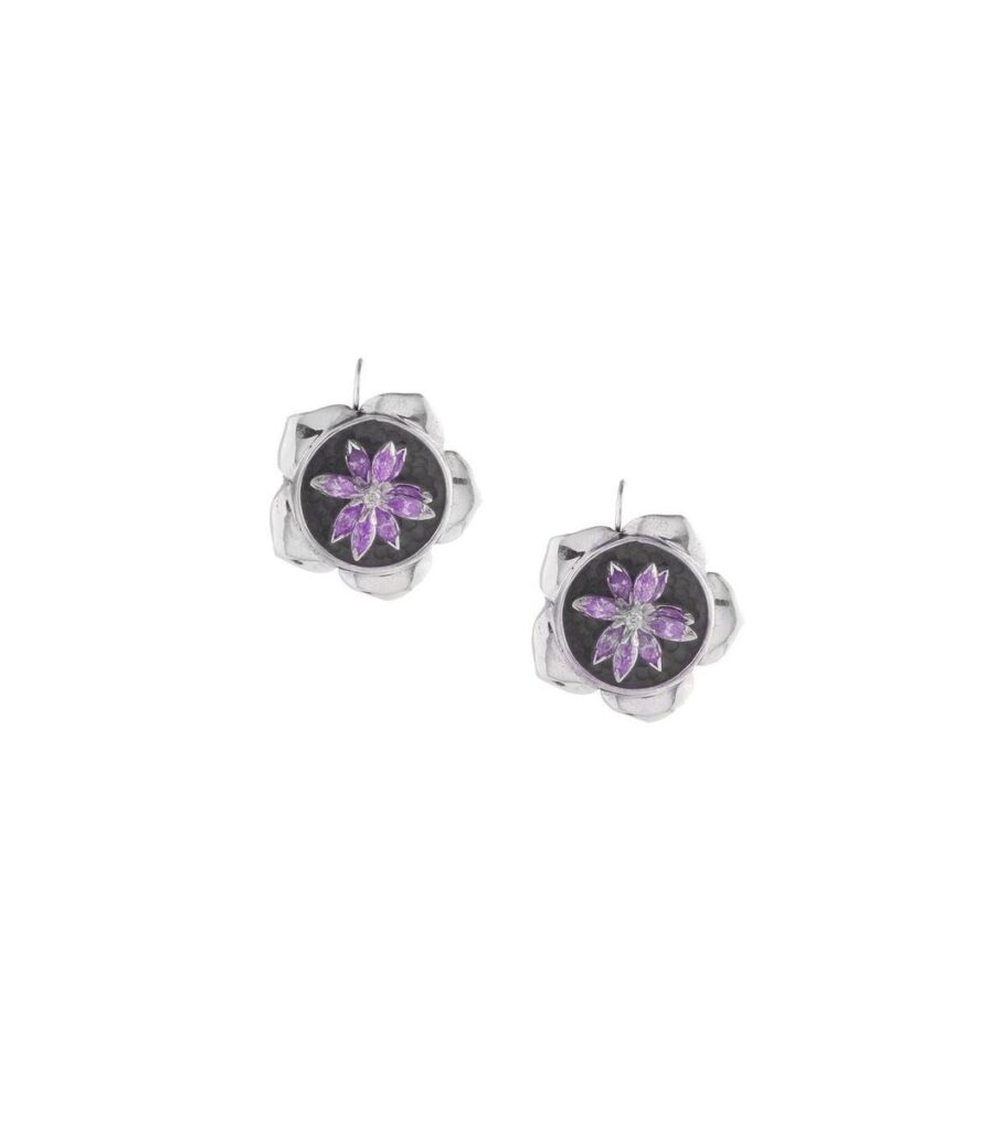 Silver & Purple Earrings