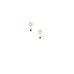 Silver & Red Earrings