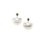 Silver & White Earrings