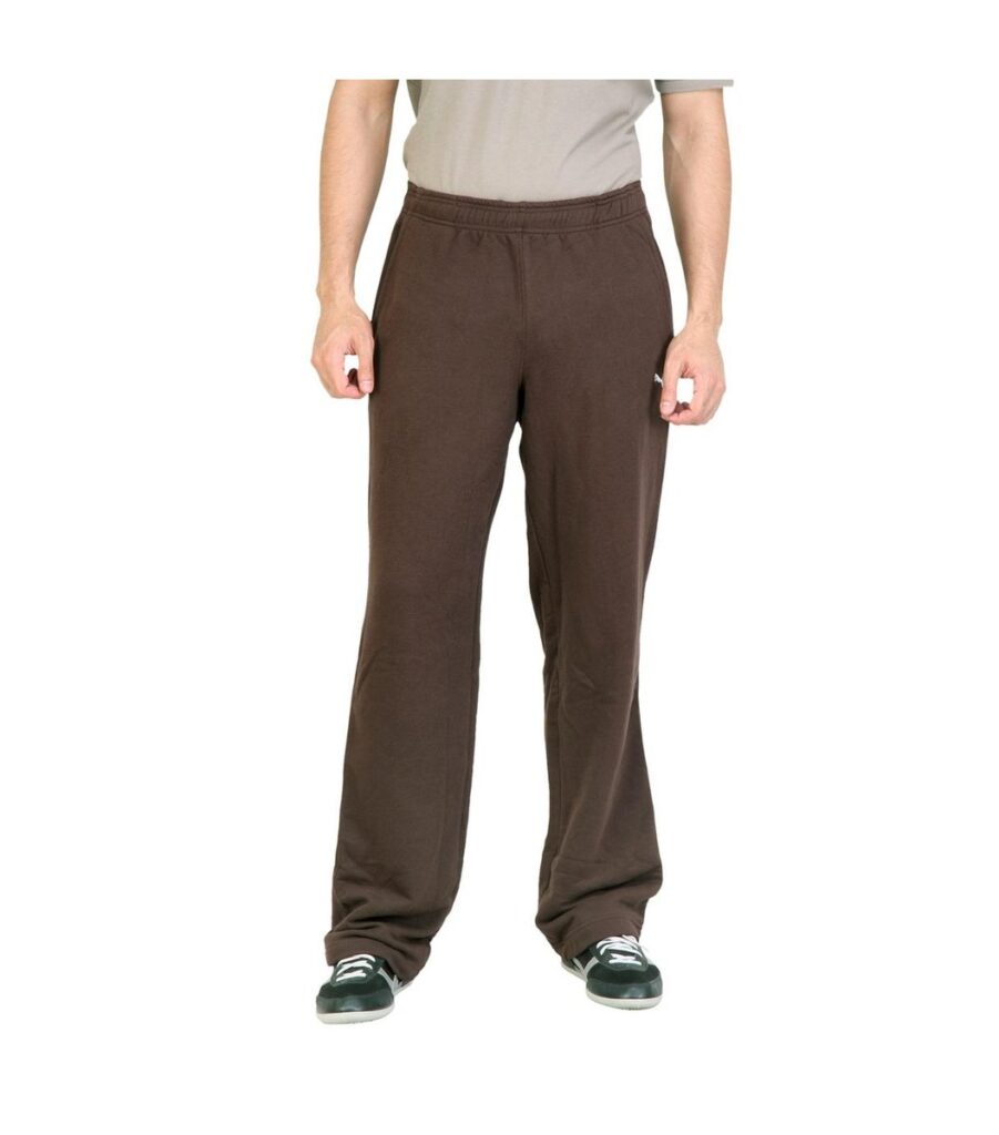 Sweat Pants Open Bottom Brown Track