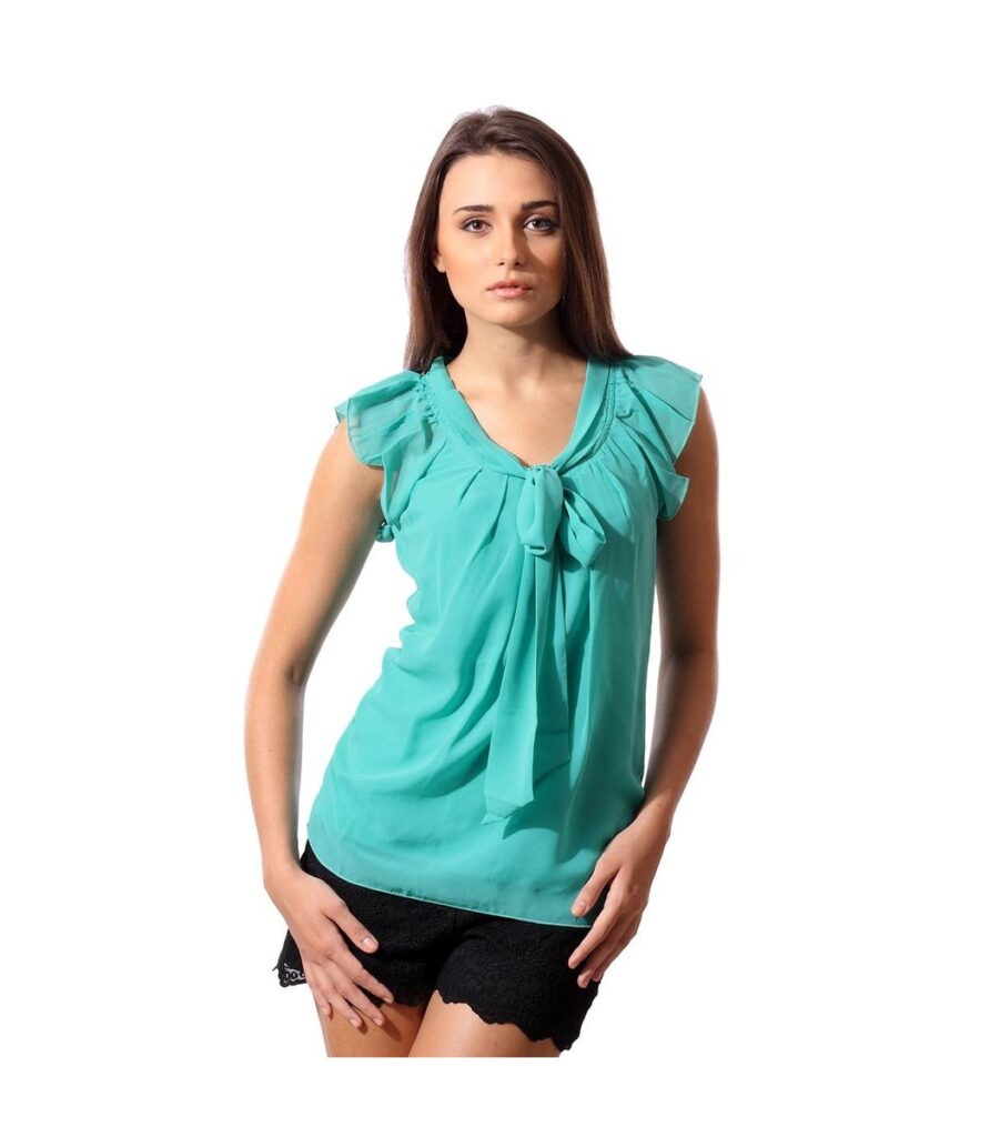 Turquoise Chiffon Top