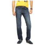 Washed Navy Blue Jeans