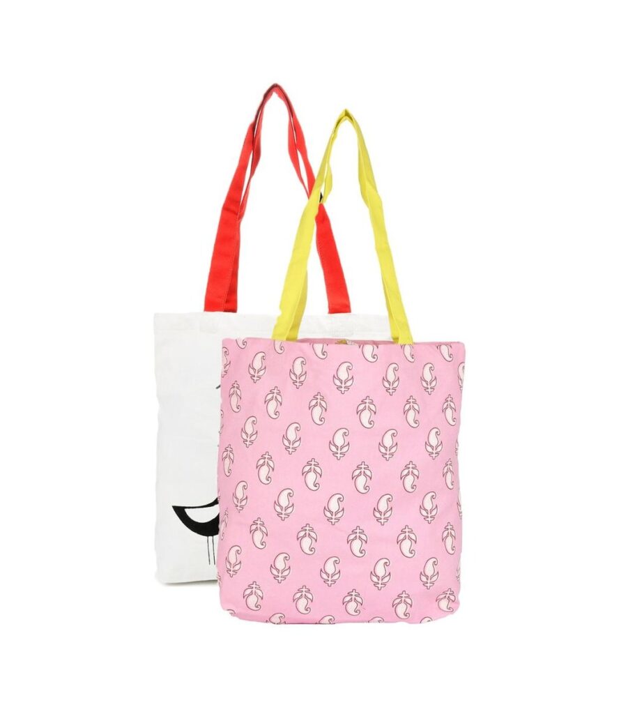 White And Pink Pack Tote Handbag