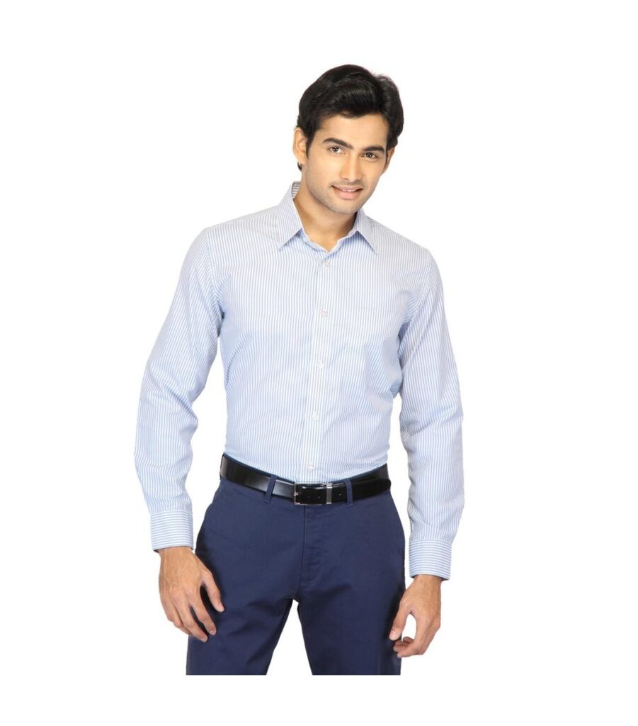 White & Blue Striped Shirt