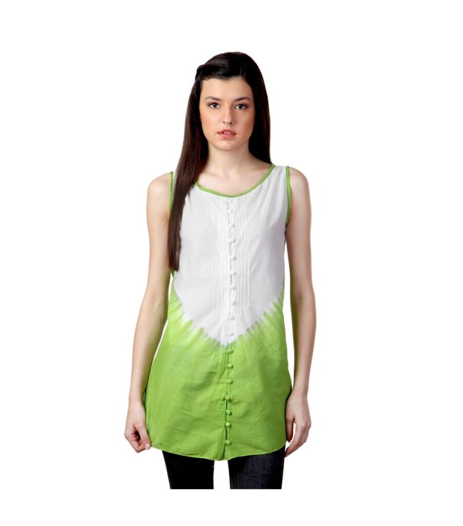 White & Green Top