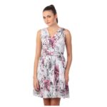 White & Pink Printed Dress