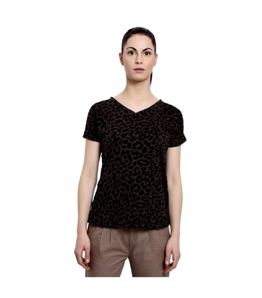 Winter Black Animal Print Top