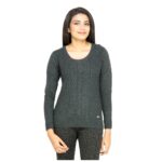 Woman Charcoal Solid Sweater