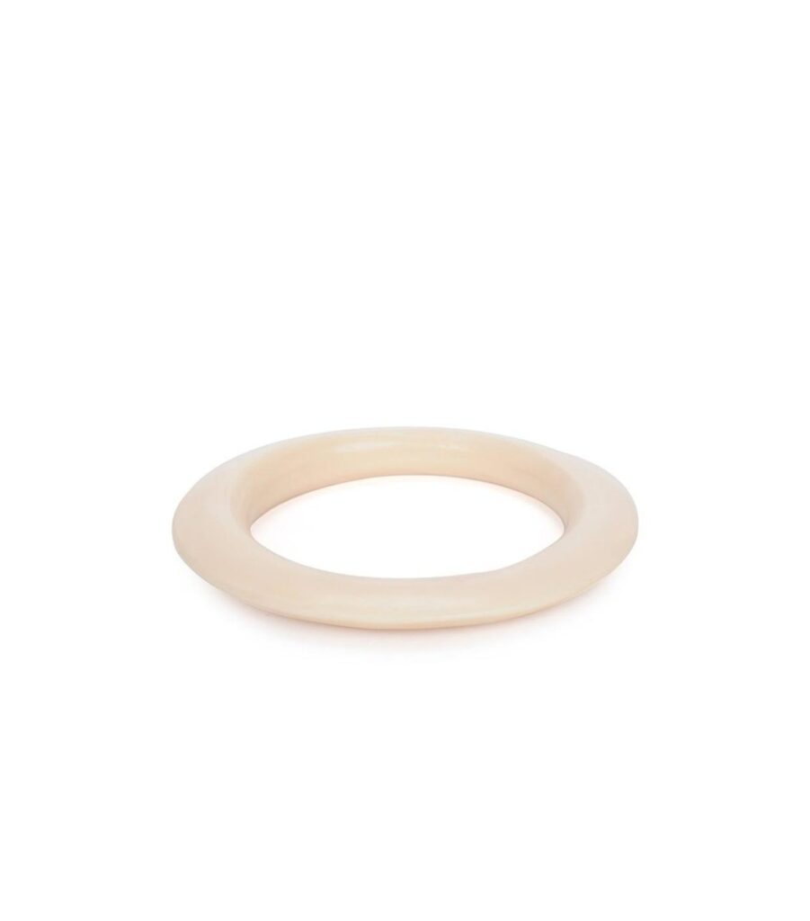 Woman Cream Bangle Bracelet