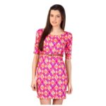 Woman Pink & Orange Dress